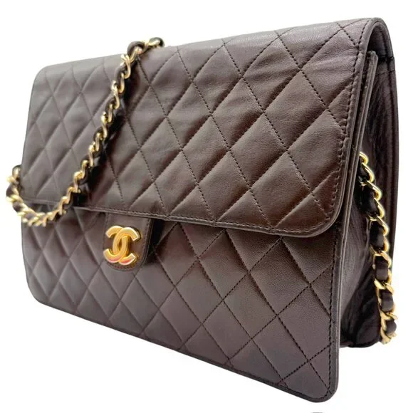 CHANEL Brown Lambskin Classic Single Flap Bag - Picture 5 of 10